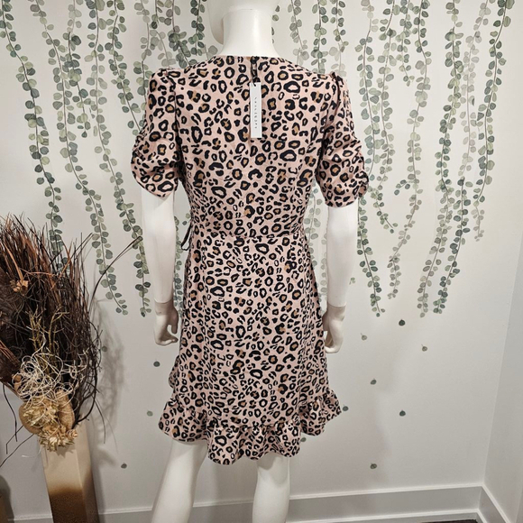 NWT - SANCTUARY Women's 'ANIMAL-PRINT' Multi MINI WRAP DRESS - S - Picture 7 of 12